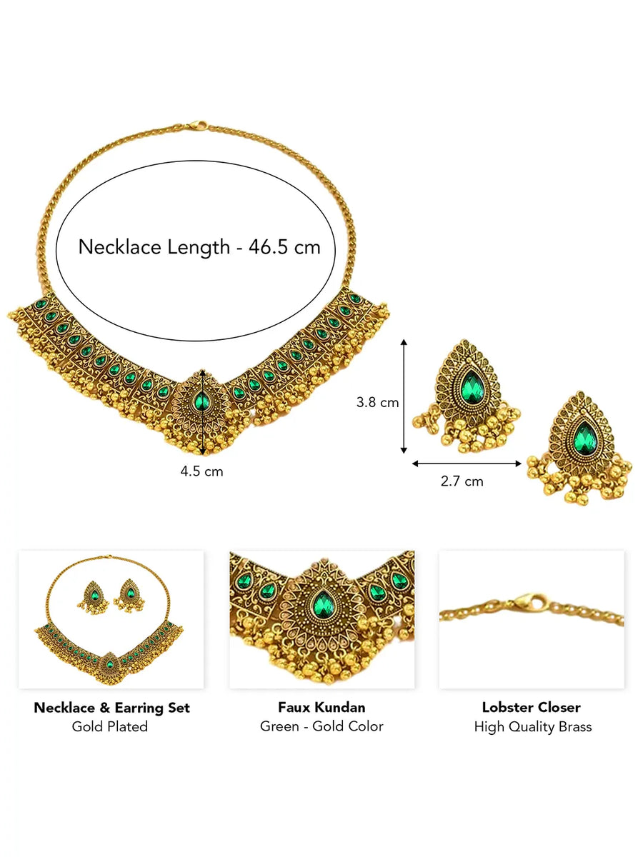 Traditional Crystal Studded Choker Set