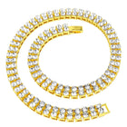 Shimmering Crystals Studded Necklace - Gold