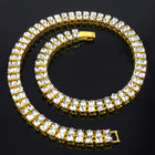 Shimmering Crystals Studded Necklace - Gold