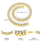 Shimmering Crystals Studded Necklace - Gold