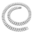 Shimmering Crystals Studded Necklace - Silver