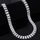 Shimmering Crystals Studded Necklace - Silver