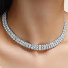 Shimmering Crystals Studded Necklace - Silver