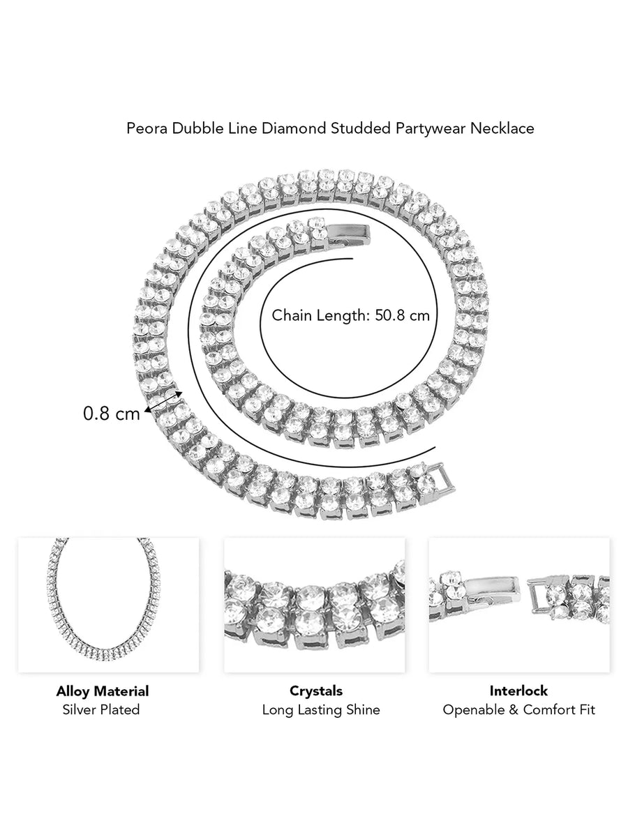 Shimmering Crystals Studded Necklace