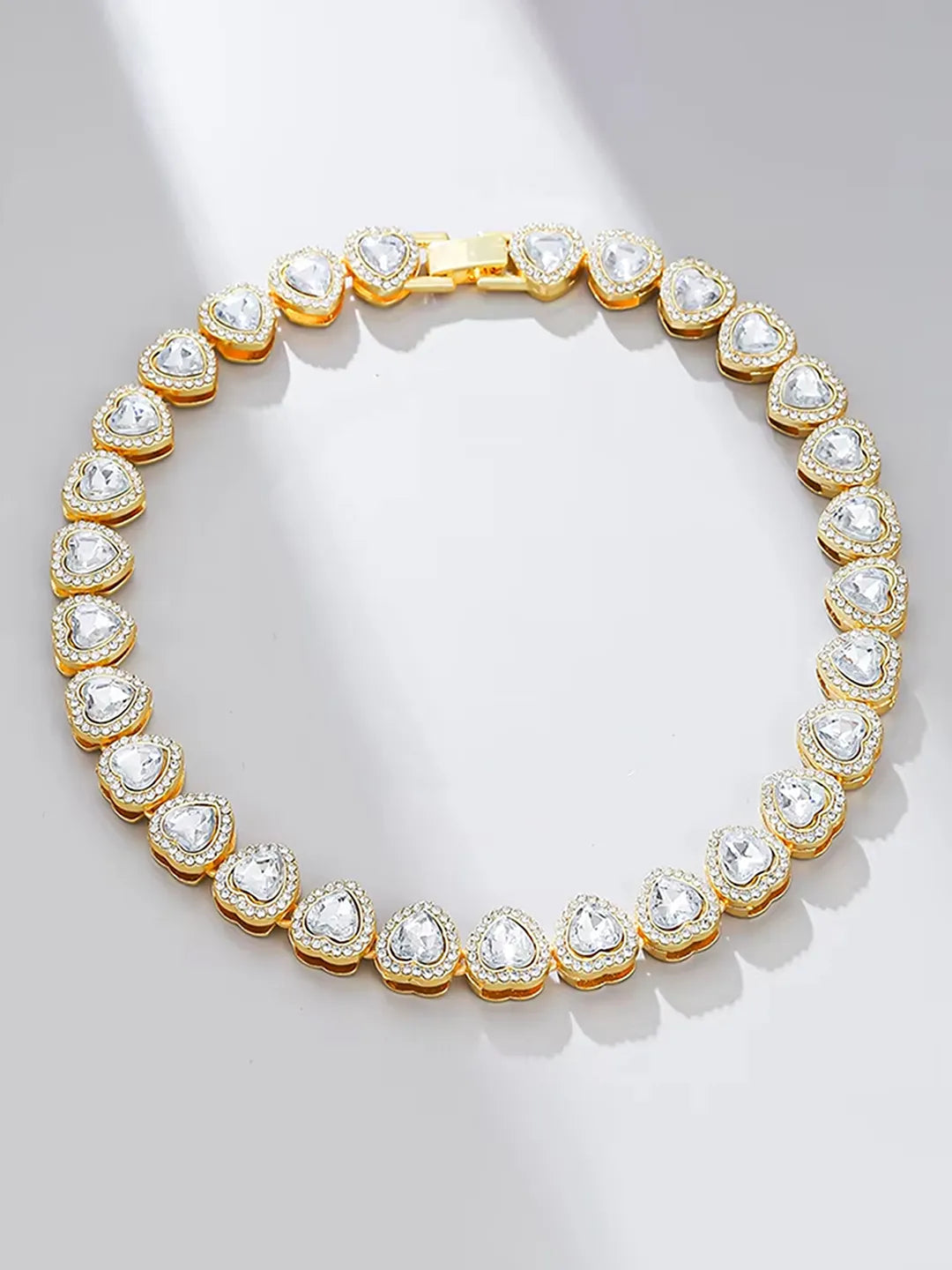 Radiant Heart Motif Crystal CZ Necklace