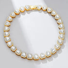 Radiant Heart Motif Crystal CZ Necklace - Gold
