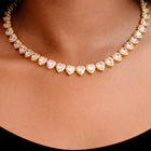Radiant Heart Motif Crystal CZ Necklace - Gold
