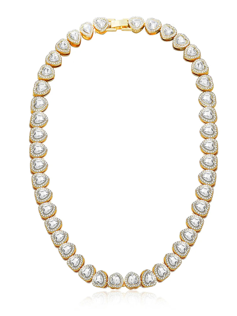 Radiant Heart Motif Crystal CZ Necklace