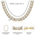 Radiant Heart Motif Crystal CZ Necklace - Gold