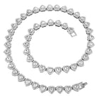 Radiant Heart Motif Crystal CZ Necklace - Silver -White