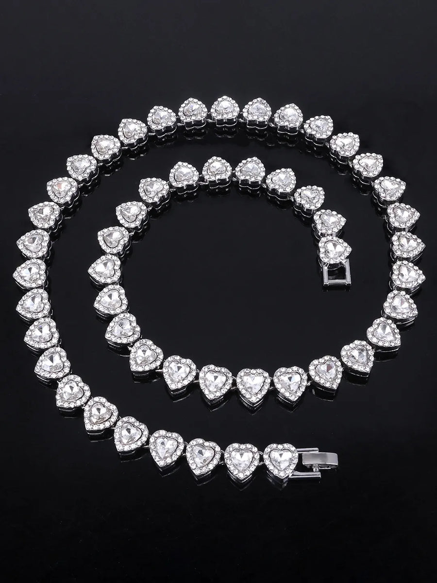 Radiant Heart Motif Crystal CZ Necklace
