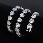 Radiant Heart Motif Crystal CZ Necklace - Silver -White