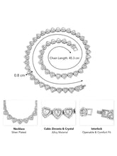 Radiant Heart Motif Crystal CZ Necklace