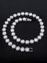 Royal Flash Statement Neck Chain - Silver - White