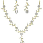 Stylish Floral Statement CZ Necklace Set