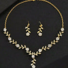 Stylish Floral Statement CZ Necklace Set