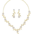 Stylish Floral Statement CZ Necklace Set