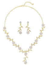 Stylish Floral Statement CZ Necklace Set