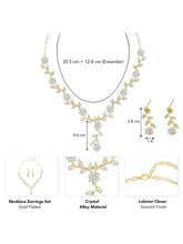 Stylish Floral Statement CZ Necklace Set