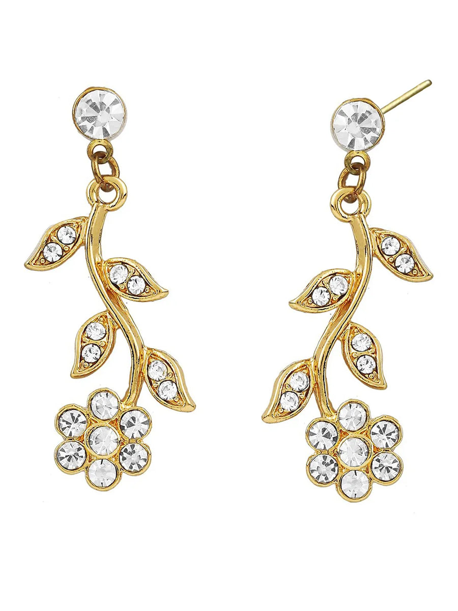 Stylish Floral Statement CZ Necklace Set