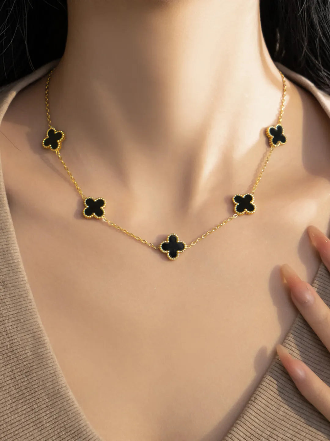 Graceful Clover Charm Necklace