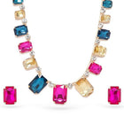 Bright Crystal Studded Necklace Earrings