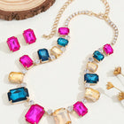 Bright Crystal Studded Necklace Earrings