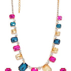Bright Crystal Studded Necklace Earrings