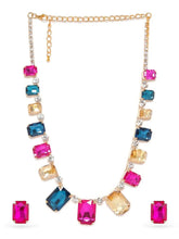 Bright Crystal Studded Necklace Earrings