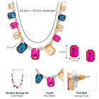 Bright Crystal Studded Necklace Earrings