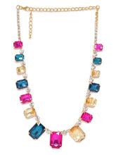Bright Crystal Studded Necklace Earrings