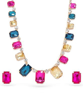 Bright Crystal Studded Necklace Earrings