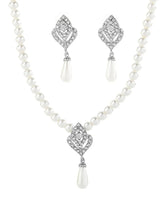 Sparkling Pearl Studded Necklace Set
