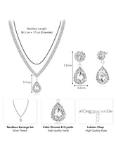 Glittering Teardrop CZ Necklace Set