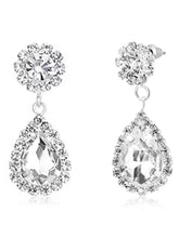 Glittering Teardrop CZ Necklace Set