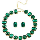 Bold and Bright Crystals Necklace Set - Green