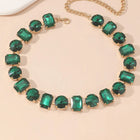 Bold and Bright Crystals Necklace Set - Green