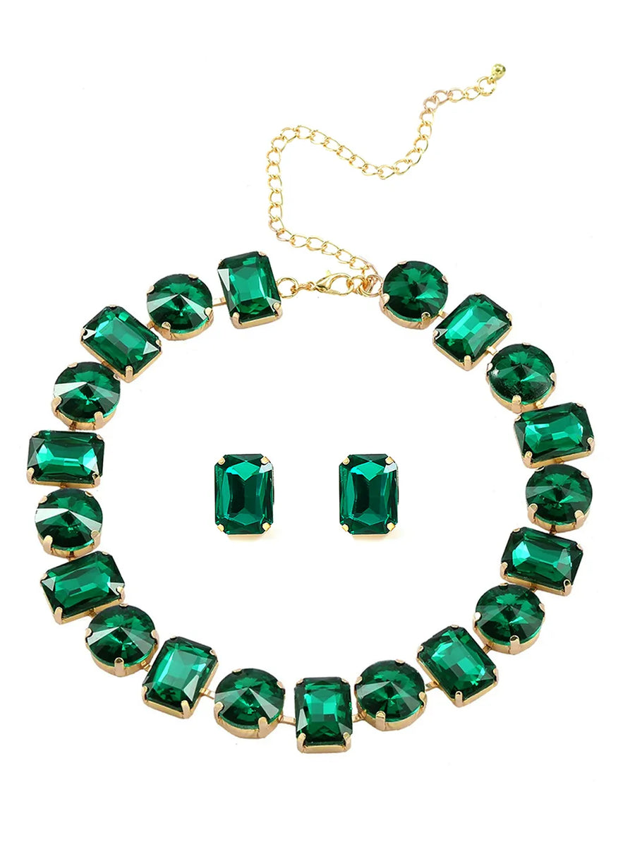Bold and Bright Crystals Necklace Set