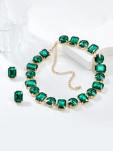 Bold and Bright Crystals Necklace Set - Green