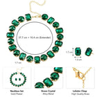 Bold and Bright Crystals Necklace Set - Green
