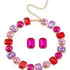 Bold and Bright Crystals Necklace Set - Multicolor