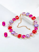 Bold and Bright Crystals Necklace Set - Multicolor