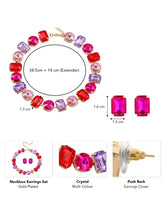 Bold and Bright Crystals Necklace Set - Multicolor