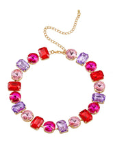 Bold and Bright Crystals Necklace Set - Multicolor
