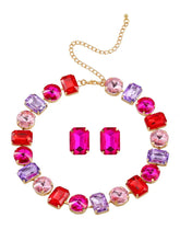 Bold and Bright Crystals Necklace Set - Multicolor