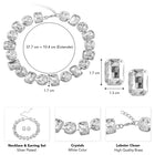 Bold and Bright Crystals Necklace Set - Silver -White