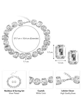 Bold and Bright Crystals Necklace Set - Silver -White