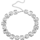 Bold and Bright Crystals Necklace Set - Silver -White