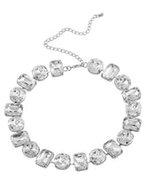 Bold and Bright Crystals Necklace Set - Silver -White