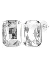 Bold and Bright Crystals Necklace Set - Silver -White